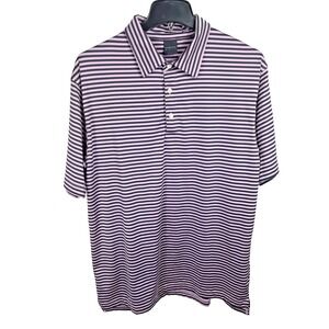 Dunning Golf Polo Shirt Men's Size XL Striped Short Sleeve Pink/Black